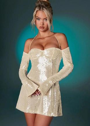 Мини платье в пайетки&nbsp;oh polly