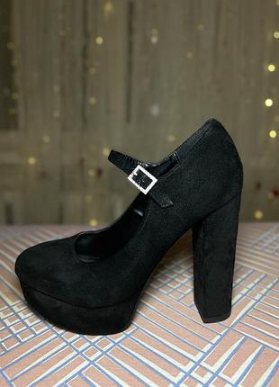 Жіночі туфлі з екозамши, 37 розмір, каблук 11 см