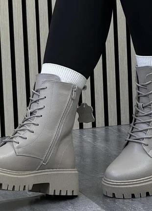 Черевики зима шкіра + натуральне хутро