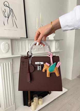 💎 сумка hermes kelly 25 chocolate silver