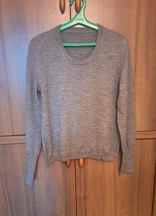 Женский тонкий серый джемпер