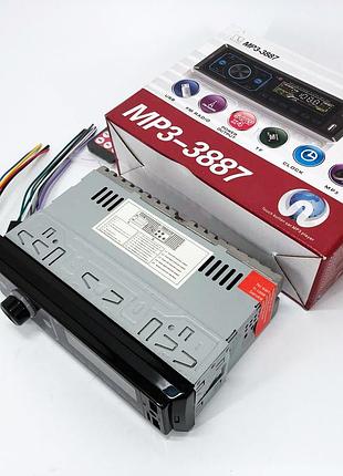 Магнитофон для машины авто автомобиля mp3 3887 iso 1din, штатная автомагнитола 1 din bk-41