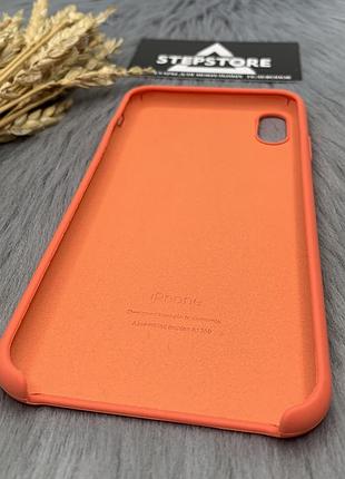 Чохол silicone case для iphone xs max / 10s max з мікрофіброю відкритим низом силіконовий протиударний 20. абрикосовий (apricoat) 3
