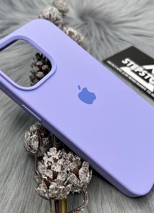 Чехол silicone case cover full для iphone 13 pro 6.1 с микрофиброй силиконовый противоударный 27. сиреневый (viola)