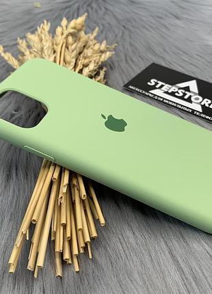 Чехол silicone case для iphone 11 pro с открытым низом микрофиброй силиконовый противоударный 16. shine olive