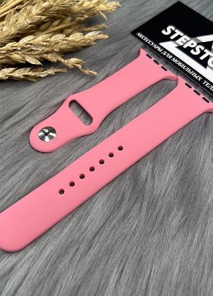 Ремешок m-l силиконовый для apple watch 42 44 45 49 ultra mm series 1 2 3 4 5 6 7 se браслет 23. candy pink