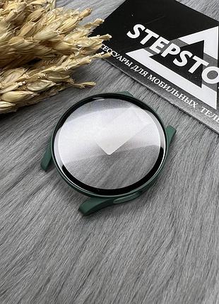 Чохол для samsung galaxy watch 5 40 мм бампер 360 протиударний захисне скло чорний прозорий 4. зелений