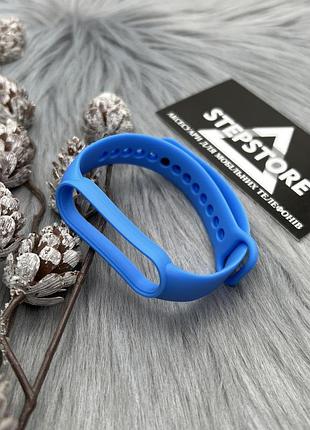 Ремешок силиконовый для xiaomi mi band 5 браслет m5 однотонный цветный 6. светло-синий (denim blue)