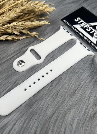 Ремінець m-l силіконовий для apple watch 42 44 45 49 ultra mm series 1 2 3 4 5 6 7 se браслет 25. white