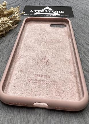 Чехол silicone case 360 full для iphone 7 / 8 / se 2 / 3 с микрофиброй закрытым низом противоударный черный 33. pink sand 3