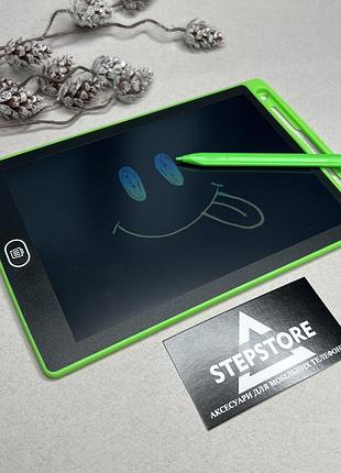 Дитячий графічний планшет для малювання writing tablet lcd 8.5 <unk> на батарейці зі стилусом зелений
