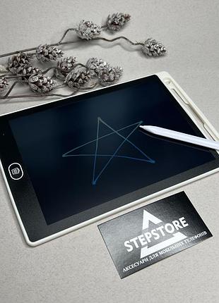 Дитячий графічний планшет для малювання writing tablet lcd 8.5 <unk> на батарейці зі стилусом білий