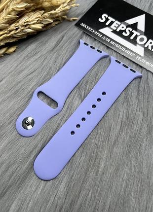 Ремінець s-m силіконовий для apple watch 38 40 41 мм series 1 2 3 5 6 7 se браслет однотонний кольоровий 16 сиреневий