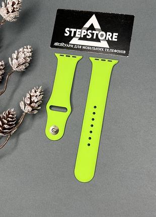 Ремешок m-l силиконовый для apple watch 38 40 41 mm мм series 1 2 3 4 5 6 7 se браслет для смарт часов 6. салатовый