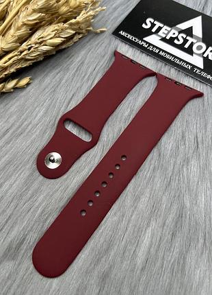 Ремешок m-l силиконовый для apple watch 42 44 45 49 ultra mm series 1 2 3 4 5 6 7 se браслет 18.бордовый (maroon)