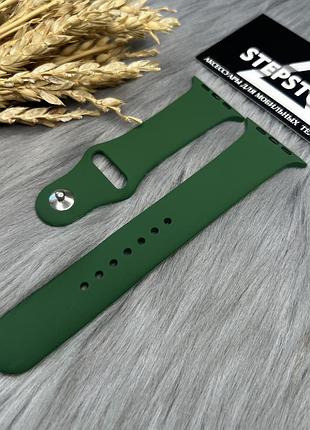 Ремешок m-l силиконовый для apple watch 42 44 45 49 ultra mm series 1 2 3 4 5 6 7 se браслет 5. forest green
