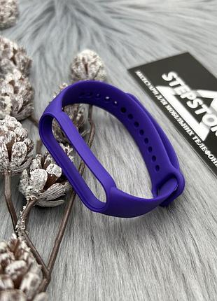 Ремешок силиконовый для xiaomi mi band 5 браслет m5 однотонный цветный 19. фиолетовый