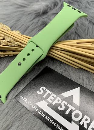 Ремешок s-m силиконовый для apple watch 42 44 45 49 ultra mm series 1 2 3 4 5 6 7 se браслет 22. mint