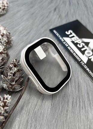 Чохол бампер для apple watch ultra 49 mm мм із захисним склом 360 протиударний 11. білий