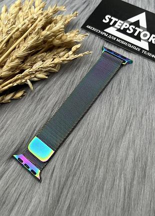 Браслет ремешок миланская петля apple watch 38 40 41 42 mm series 1 2 3 4 5 6 7 8 9 10 11 se металлический 9. rainbow