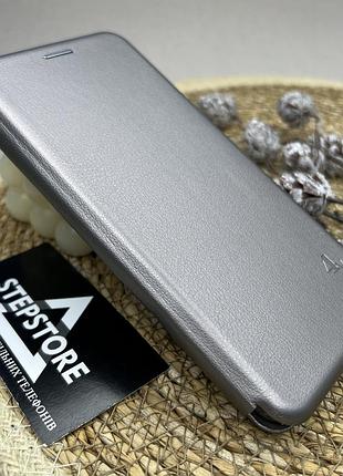 Чохол книжка 360 для samsung a53 (а536) шкіряна з кишенькою візитниця з підставкою сріблястий