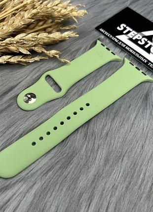 Ремешок m-l силиконовый для apple watch 42 44 45 49 ultra mm series 1 2 3 4 5 6 7 se браслет 7. mint