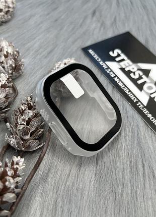 Чохол бампер для apple watch ultra 49 mm мм із захисним склом 360 протиударний 10. прозорий матовий