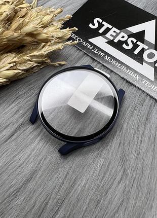 Чехол для samsung galaxy watch 5 40 мм бампер 360 противоударный защитное стекло черный прозрачный 2. синий