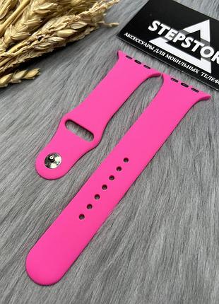 Ремешок m-l силиконовый для apple watch 42 44 45 49 ultra mm series 1 2 3 4 5 6 7 se браслет 22. фуксия (barbie pink)
