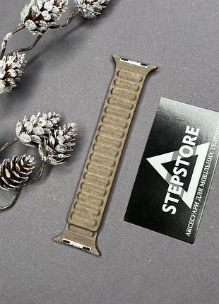 Ремінець finewoven для apple watch 42 44 45 49 ultra mm mm series 2 3 4 5 6 7 se магнітна застібка коричневий (brown)