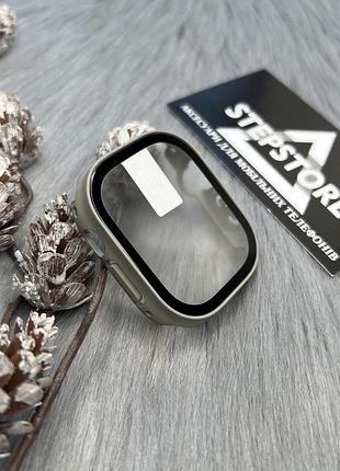 Чохол бампер для apple watch ultra 49 mm мм із захисним склом 360 протиударний 8. сірий