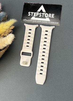Ремінець для samsung galaxy watch ultra силіконовий на кнопці однотонний кольоровий 7. бежевий