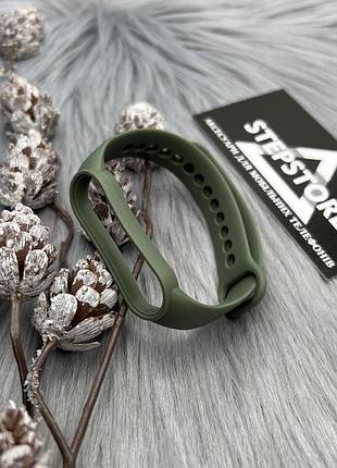Ремешок силиконовый для xiaomi mi band 6 браслет m6 однотонный цветный 7. зеленый (army green)