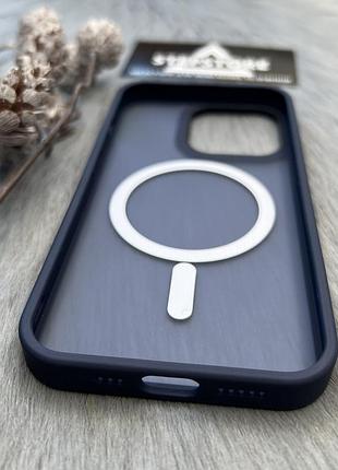 Чехол матовый для iphone 13 pro с magsafe противоударный прозрачный магнитный 4