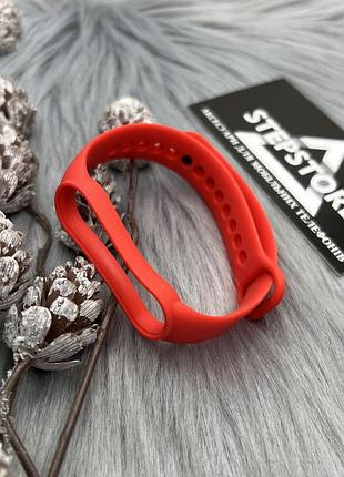Ремінець силіконовий для xiaomi mi band 6 браслет m6 однотонний кольоровий 15. червоний яскравий