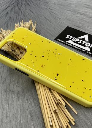 Чехол бампер конфетти для iphone 12 12 pro 6.1 лавандовый противоударный фиалковый желтый желтый