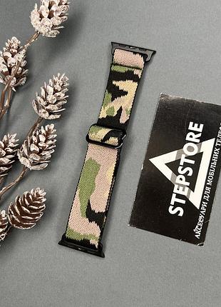 Ремешок elastic nylon для apple watch 42 44 45 49 ultra mm мм series 2 3 4 5 6 7 se тканевый нейлоновый 5. камуфляж