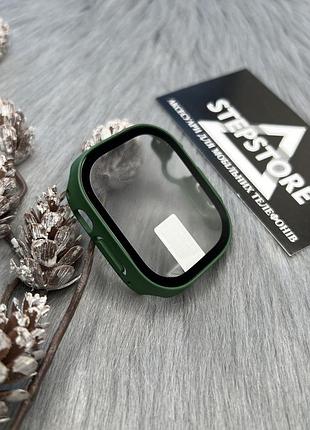 Чохол бампер для apple watch ultra 49 mm мм із захисним склом 360 протиударний 7. зелений