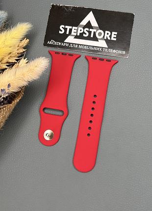 Ремешок s-m силиконовый для apple watch 42 44 45 49 ultra mm series 1 2 3 4 5 6 7 se браслет красный (мареновый)