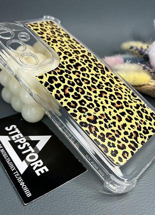 Чехол для samsung a55 (а556) с леопардовым принтом закрытая камера силиконовый противоударный