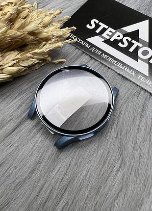 Чохол для samsung galaxy watch 5 40 мм бампер 360 протиударний захисне скло чорний прозорий 3. блакитний