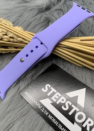 Ремешок s-m силиконовый для apple watch 42 44 45 49 ultra mm series 1 2 3 4 5 6 7 se браслет 8. сиреневый