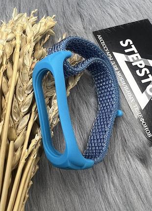 Ремінець нейлоновий для amazfit band 5 тканинний спорт луп на липучках m6 3. блакитний