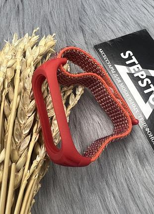Ремінець нейлоновий для amazfit band 5 тканинний спорт луп на липучках m6 7. orange