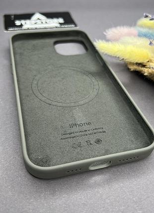 Чехол silicone case для iphone 15 plus с magsafe без швов с закрытым низом серый (clay) 2