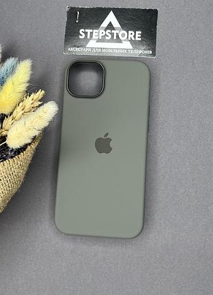 Чехол silicone case для iphone 15 plus с magsafe без швов с закрытым низом серый (clay) 3