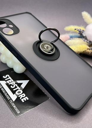 Чохол для samsung a05 (а055) матовий з кільцем-тримачем захистом камери протиударний магнітний