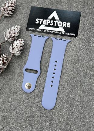 Ремешок s-m силиконовый для apple watch 42 44 45 49 ultra mm series 1 2 3 4 5 6 7 se браслет 5. серо-голубой (lavander gray)