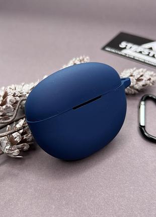 Чехол для наушников oppo enco air 3i с карабином толстый противоударный темно-синий