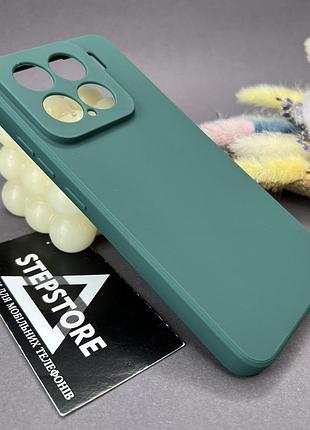 Чехол для xiaomi 15 силиконовый с закрытой камерой матовый однотонный противоударный зеленый